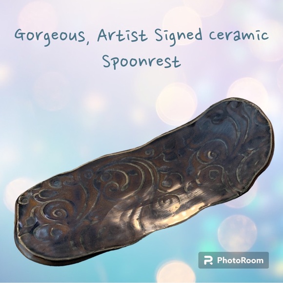 Gorgeous, Artist Signed Spoon Rest/ Trinket Dish - Picture 1 of 3